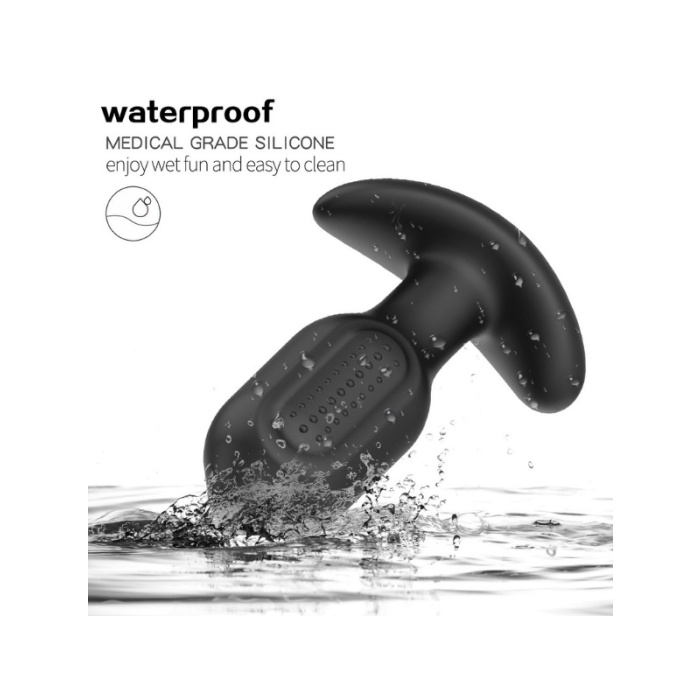 9 Titreşim Modlu Siyah Telefon Kontrollü Titreşimli Anal Plug No:1