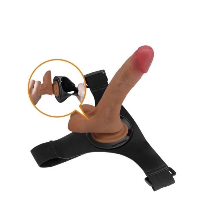 20 cm Püskürtmeli ve Titreşimli Belden Bağlamalı Dildo Vibratör