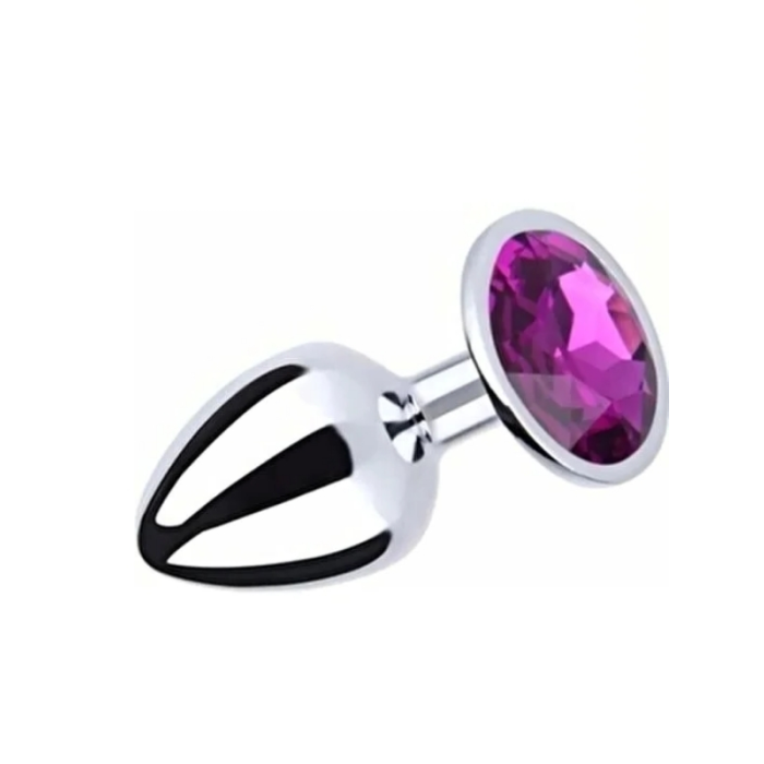 Paslanmaz Çelik Anal Plug Tıkaç Mor Taşlı