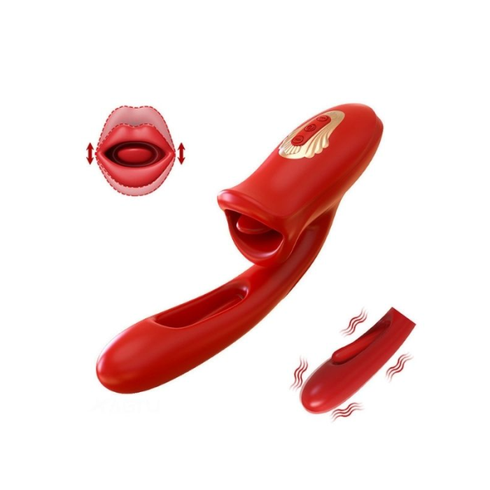 Censan Şarjlı 2 in 1 Klitoris ve G Noktası Vibratörü – Dil ve Dudak Hareketli, Güçlü Titreşimli