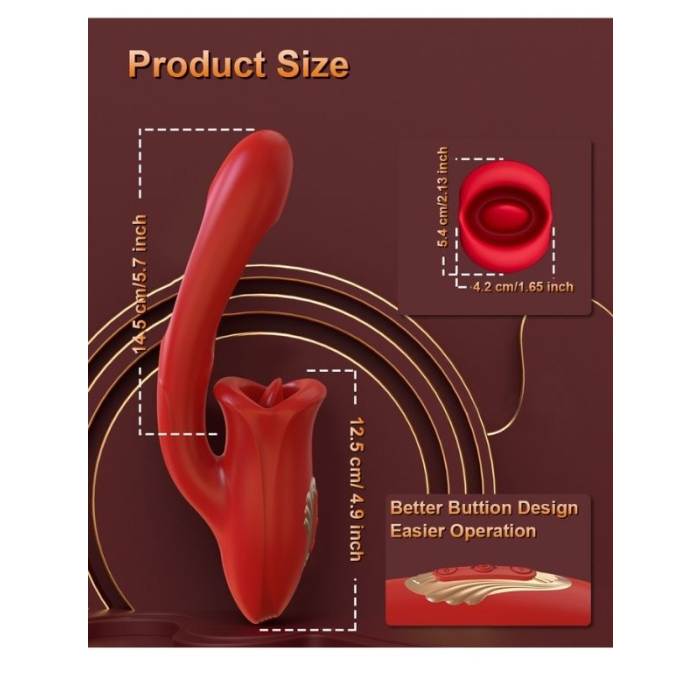 Censan Şarjlı 2 in 1 Klitoris ve G Noktası Vibratörü – Dil ve Dudak Hareketli, Güçlü Titreşimli