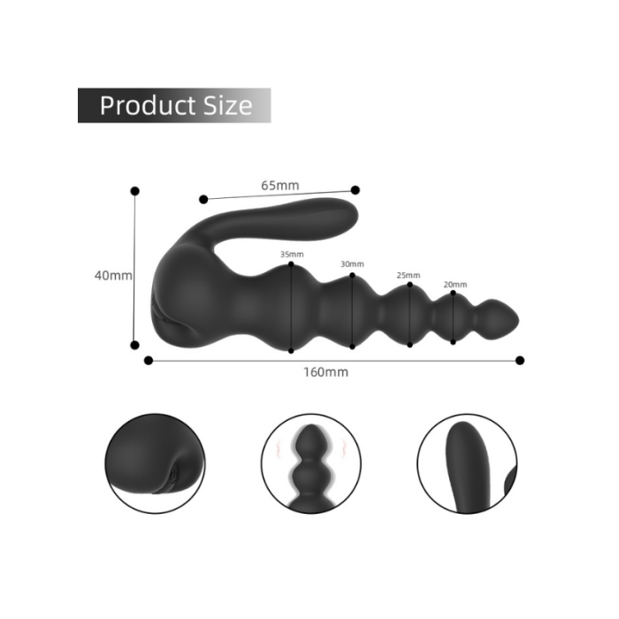 10 Fonksiyonlu Titreşimli Anal Boncuklu Plug  Kablosuz Kumandalı