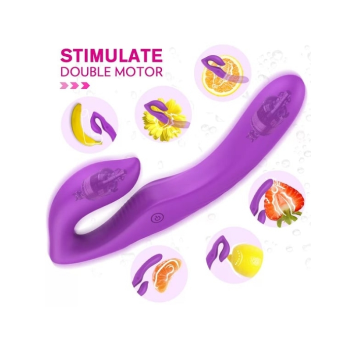 Censan Çift Titreşim Motorlu Strapless Giyilebilir Çift Taraflı Vibratör – 180° Bükülebilir, IPX7 Su Geçirmez