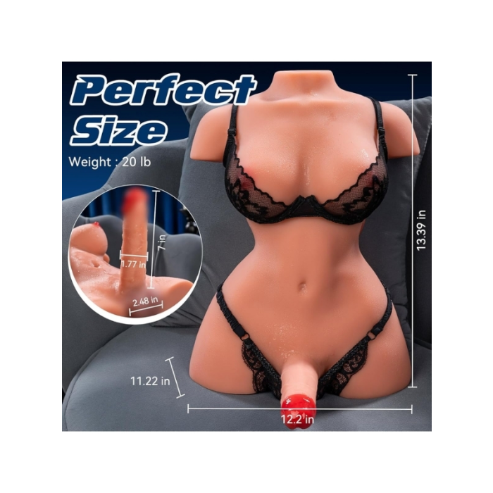 L-Join Gerçekçi Titreşimli, İleri Geri Penis Haraketli 9 Kg Trans Yarım Vücut Mastürbatör Dildo