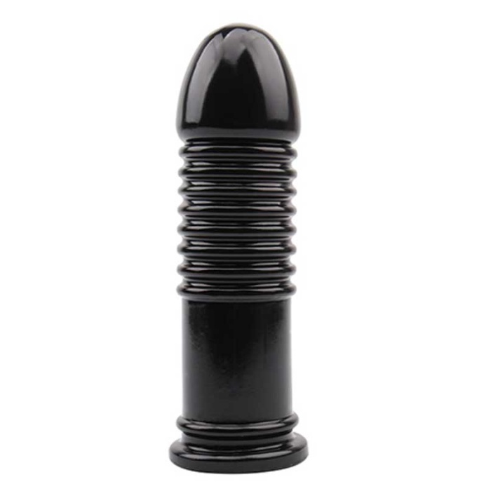 Siyah Silikon Tırtıklı Dildo Şeklinde Anal Plug
