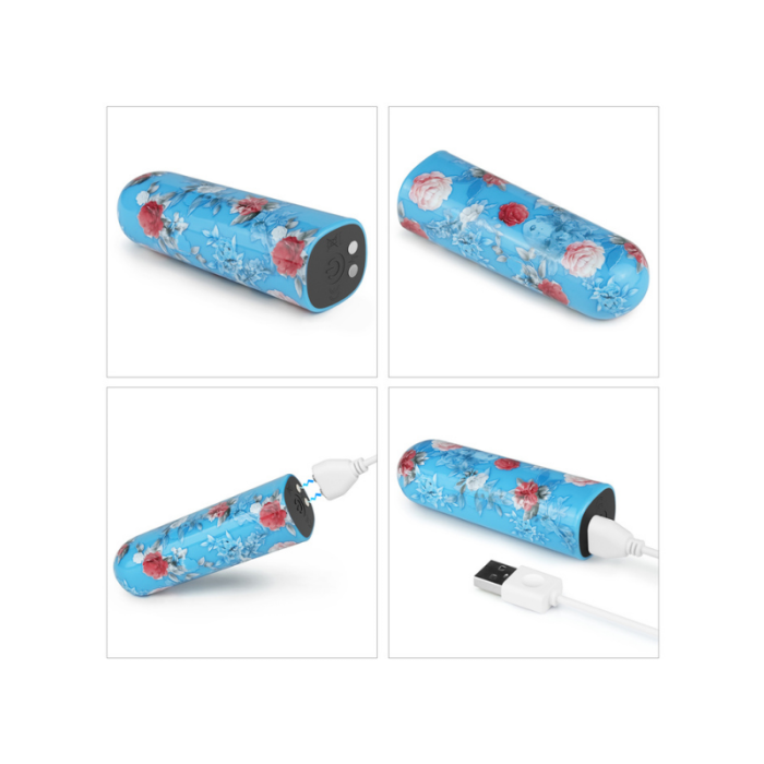 Şarjlı Çiçek Desenli Kompakt Vibratör