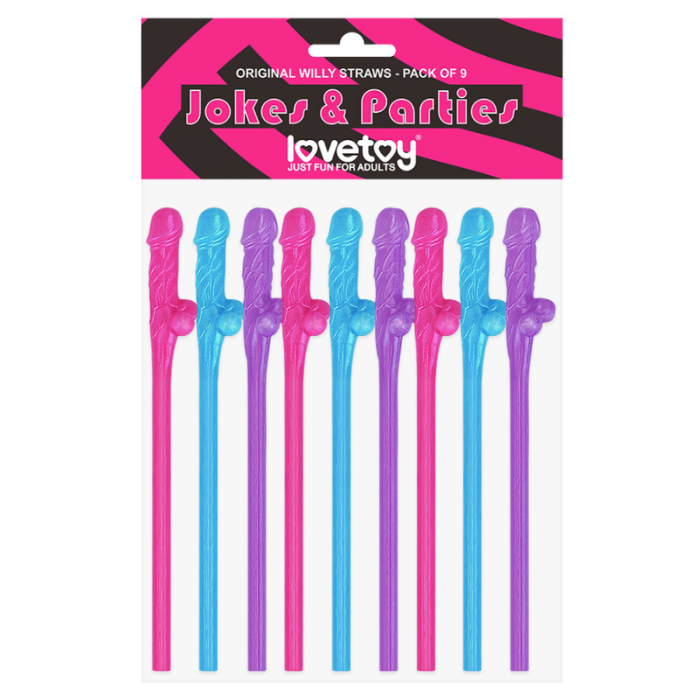 Jokes &amp; Parties Original Willy Straws – Pack of 9 Dildo Pipet