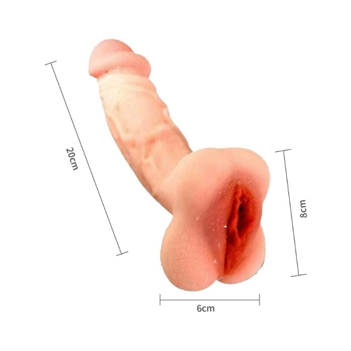 Vajina Girişli Dolgulu Realistik Penis Kılıfı Masturbatör 20CM