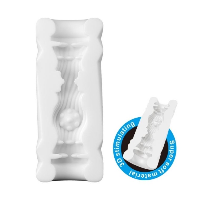 Super Soft Material 3d Stimulating Kola Kutusu Şeklinde Mastürbatör Mavi