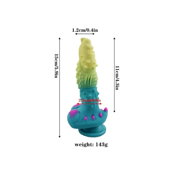 Yeşil Mavi Canavar Dildo Model 2