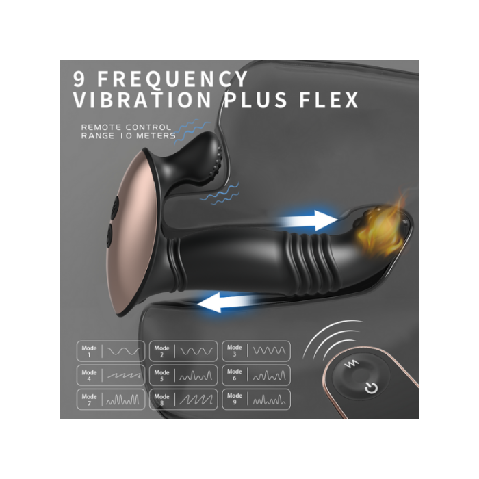 Şarjlı Uzaktan Kumandalı Perine ve Uyarıcı İleri Geri Hareketli İkili Vibratör