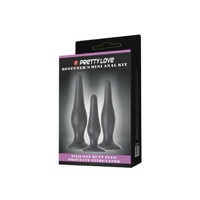 Siyah Gerçekçi Silikon Anal Plug Set