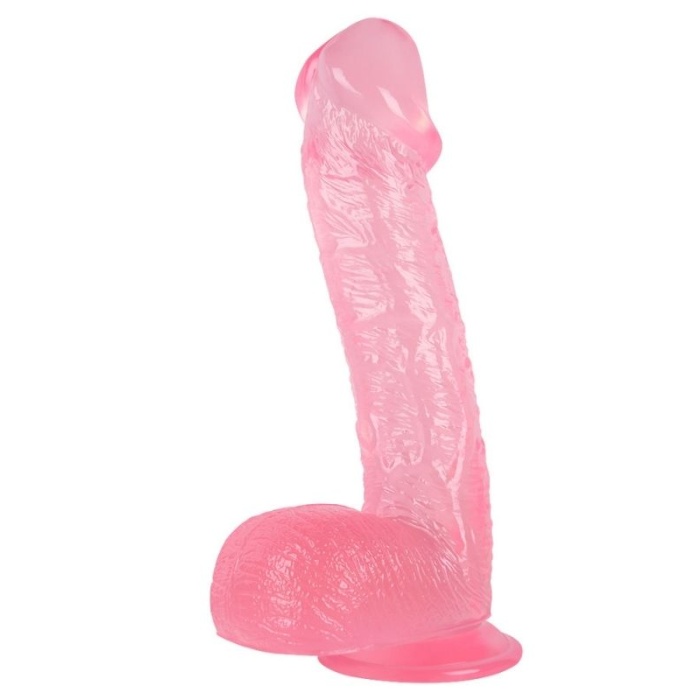 28 cm Vantuzlu Damarlı Belden Bağlanabilen Pembe Dildo