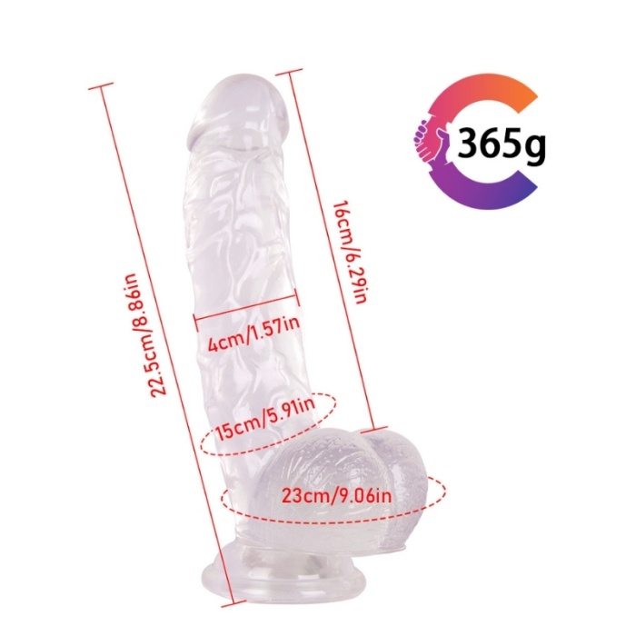 21,5cm Vantuzlu Belden Bağlamaya Uygun Beyaz Dildo