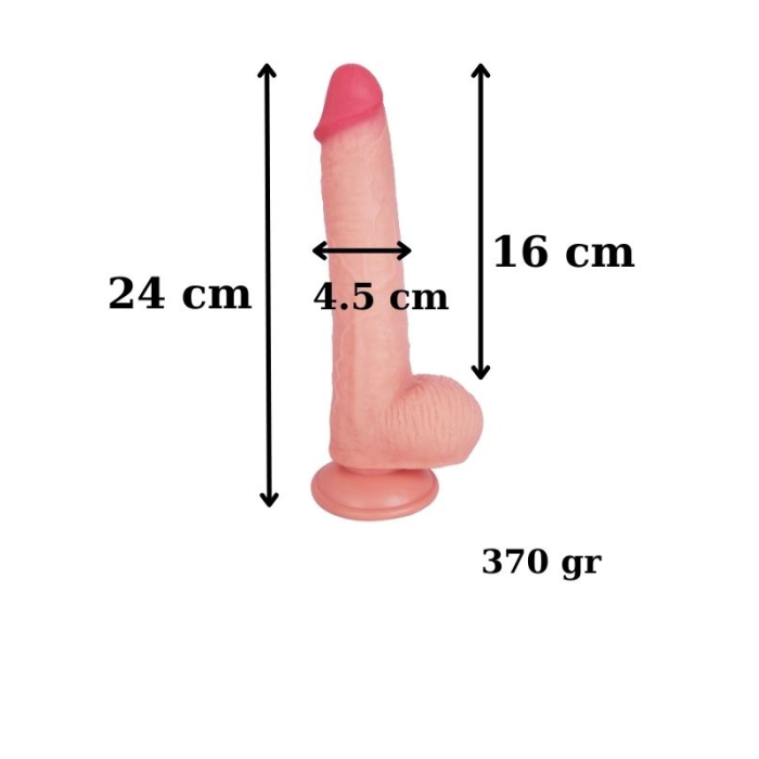 Censan Ultra Gerçekçi 24 Cm Kıkırdaklı Dildo