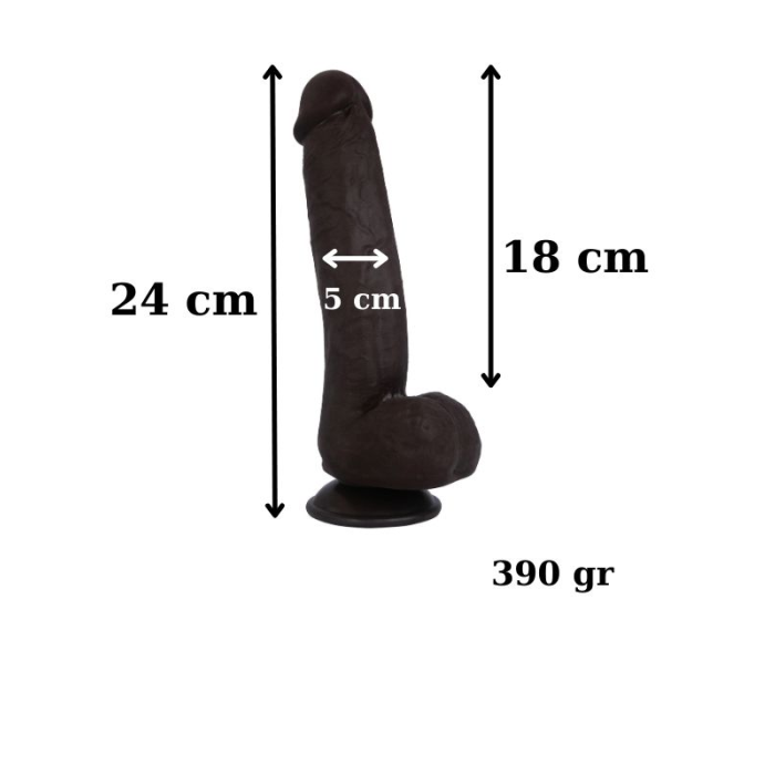 Censan Ultra Gerçekçi 24 Cm Model2 Brown Melez Kıkırdaklı Dildo