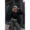 ZARA SIRT DEKOLTELİ BLUZ SİYAH
