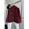 bordo leopar kaşmir kazak