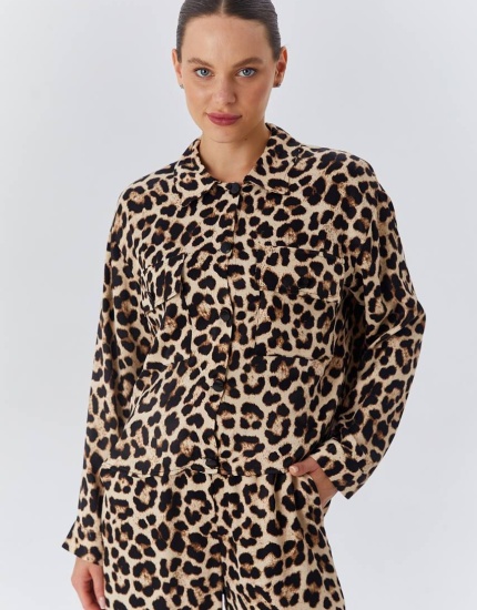 saten leopar takım