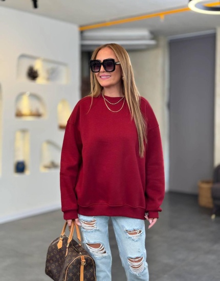 3 iplik premıum sweatshirt BORDO