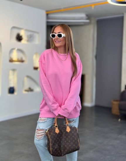3 iplik premıum sweatshirt pembe