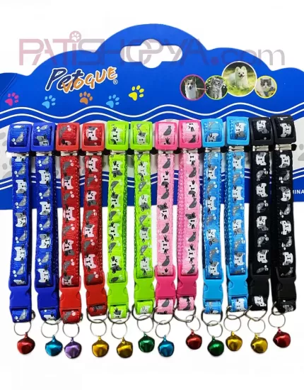 PET VOGUE Kedi Desenli Kedi Boyunluk Seti 12Lİ