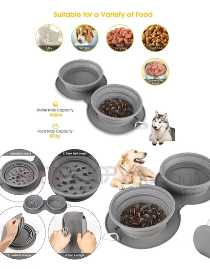 Katlanabilir Evcil Hayvan Mama ve Su Kabı SİLİKON