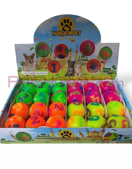 Rakamlı IŞIKLI SESLİ Oyun Topu 6,5 cm (24LÜ KUTU)