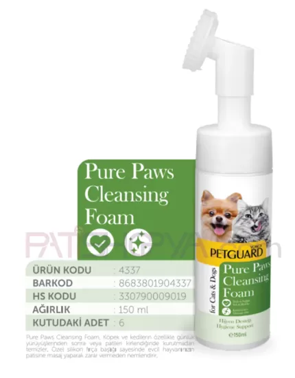PETGUARD PATİ TEMİZLEME KÖPÜĞÜ KEDİ KÖPEK 150 ML
