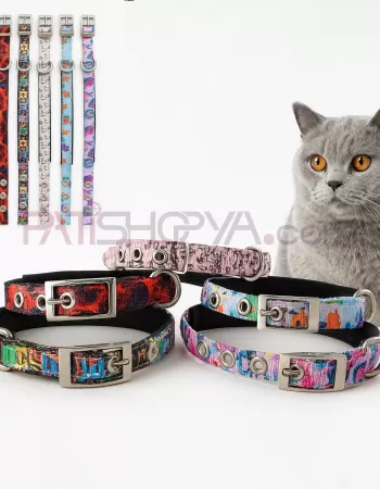 1,5 Cm Desenli Küçük Irk Kumaş Boyun Tasması