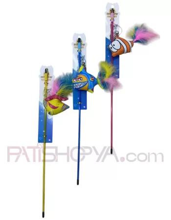 12Lİ PAKET BALIK MOTİFLİ PLASTİK KEDİ OYUN OLTASI