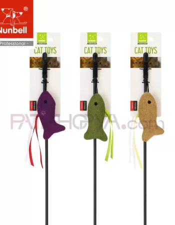 NUNBELL Renkli Balıklı Kedi Oyun Oltası