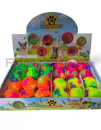 Yengeç Desenli IŞIKLI SESLİ Oyun Topu 6,5 cm (24LÜ KUTU)