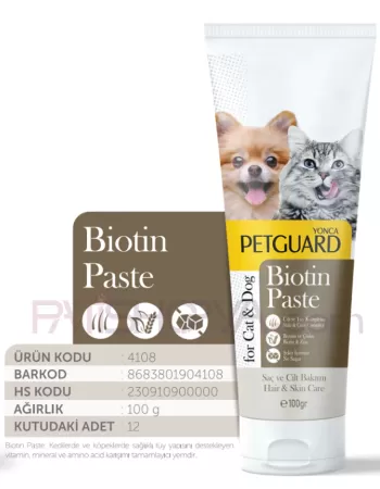 PETGUARD BİOTİN KEDİ KÖPEK PASTE 100GR