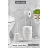 Orsa Home 3ü 1 Arada Banyo Seti – Tuvalet Kağıtlığı, Çöp Kovası ve Tuvalet Fırçası (Beyaz)Kovalı Tuvalet Kağıtlığı, Çöp Kovalı Tuvalet Kağıdı Askısı ve Tuvalet Fırça Seti (Beyaz)