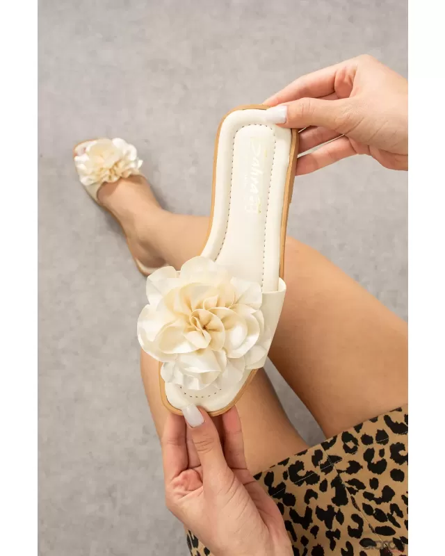 STOCON Güllü Çiçekli Terlik Ev Terliği Çeyizlik Hediyelik Bohçalık Terlik Yeni