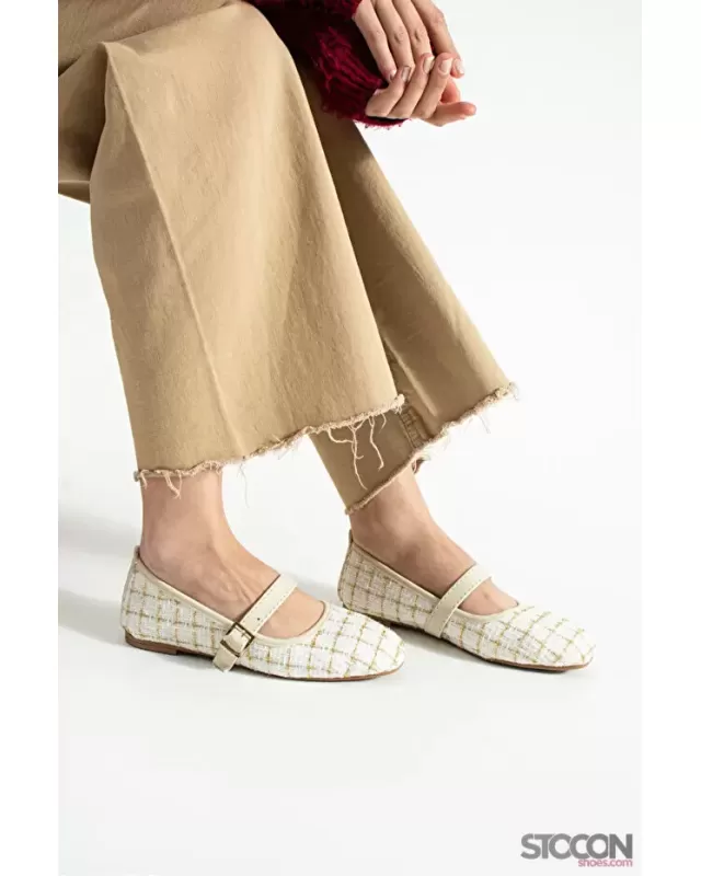 STOCON Tüvit Kumaş Babet Şık Tokalı Ortopedik Taban Günlük Ayakkabı Ofis Ayakkabısı