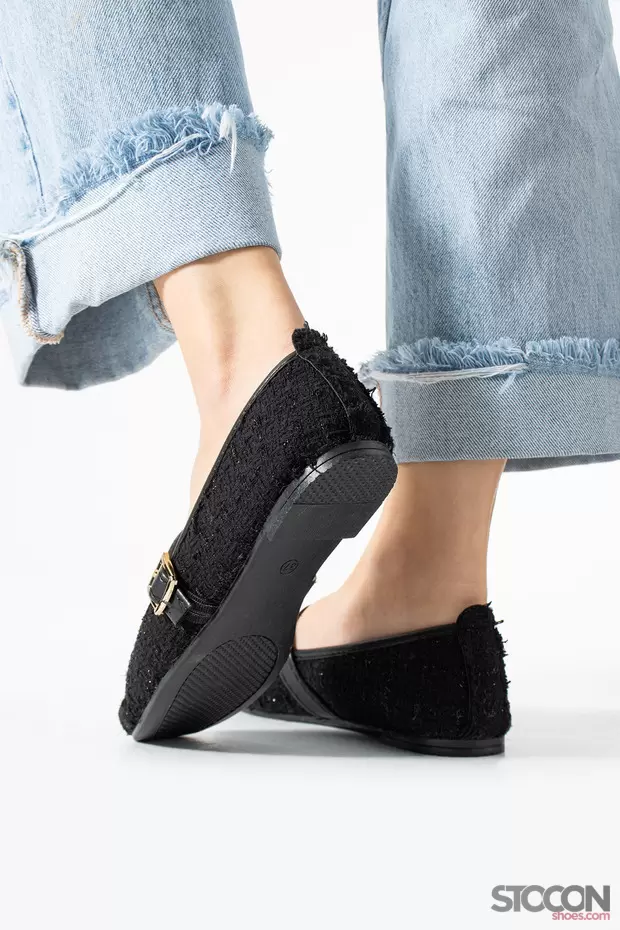 STOCON Tüvit Kumaş Babet Şık Tokalı Ortopedik Taban Günlük Ayakkabı Ofis Ayakkabıs