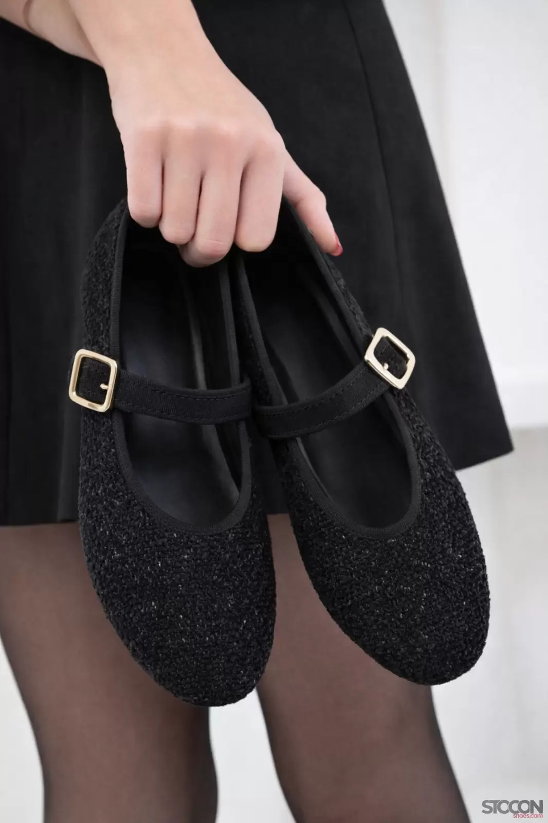 STOCON Tüvit Kumaş Babet Şık Tokalı Ortopedik Taban Günlük Ayakkabı Ofis Ayakkabıs