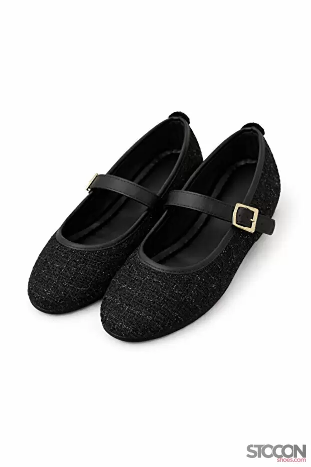 STOCON Tüvit Kumaş Babet Şık Tokalı Ortopedik Taban Günlük Ayakkabı Ofis Ayakkabıs