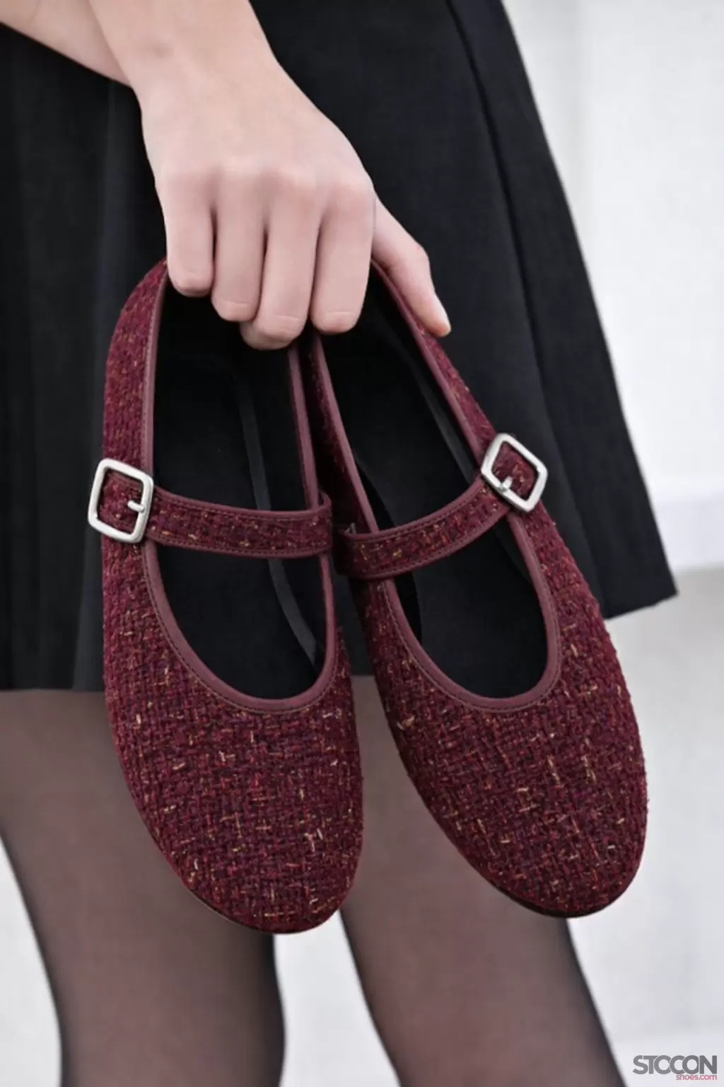 STOCON Tüvit Kumaş Babet Şık Tokalı Ortopedik Taban Günlük Ayakkabı Ofis Ayakkabısı