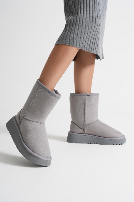 Kadın Gri Kışlık Kürklü Bot TR14MK04D