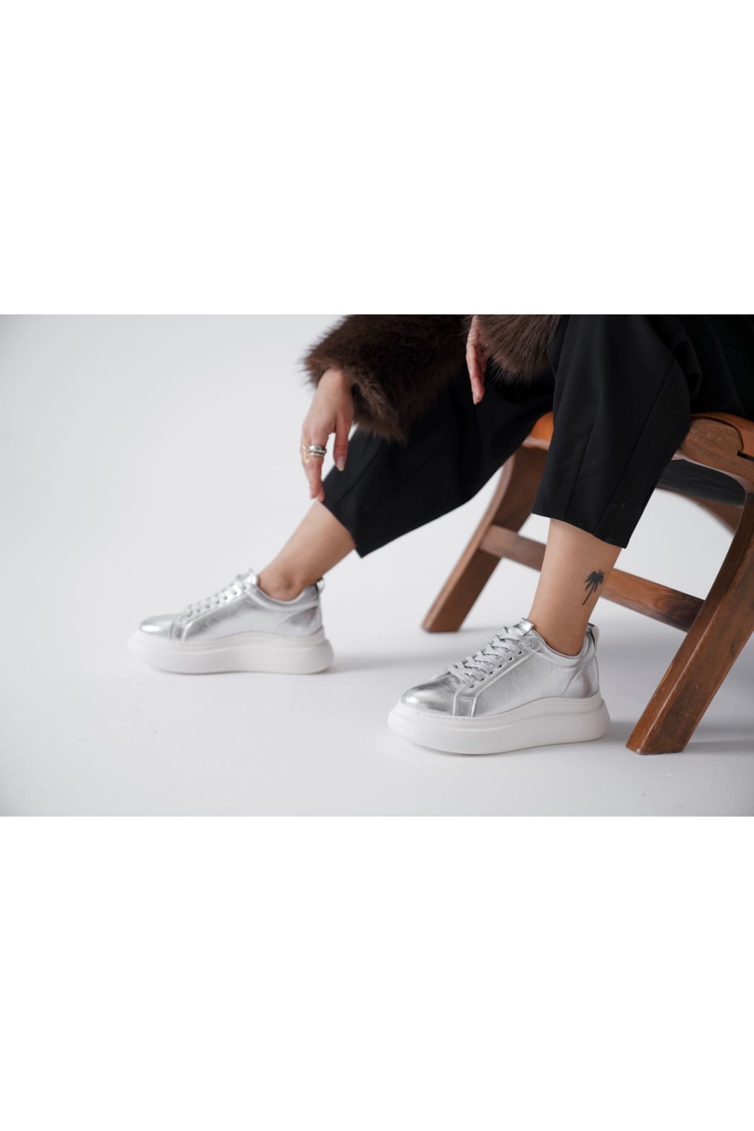 Gümüş Kadın Sneaker TR01MS05B