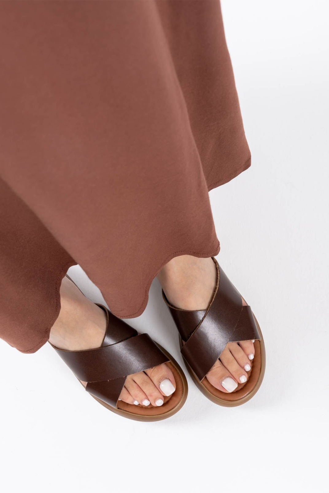 Acı Kahve Hakiki Deri Terlik TR31MY54L