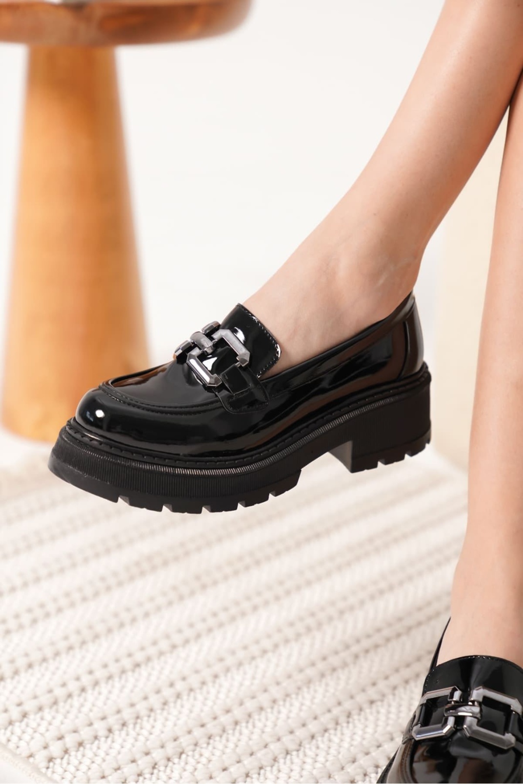 Rugan Siyah Kadın Loafer TR17MS01B