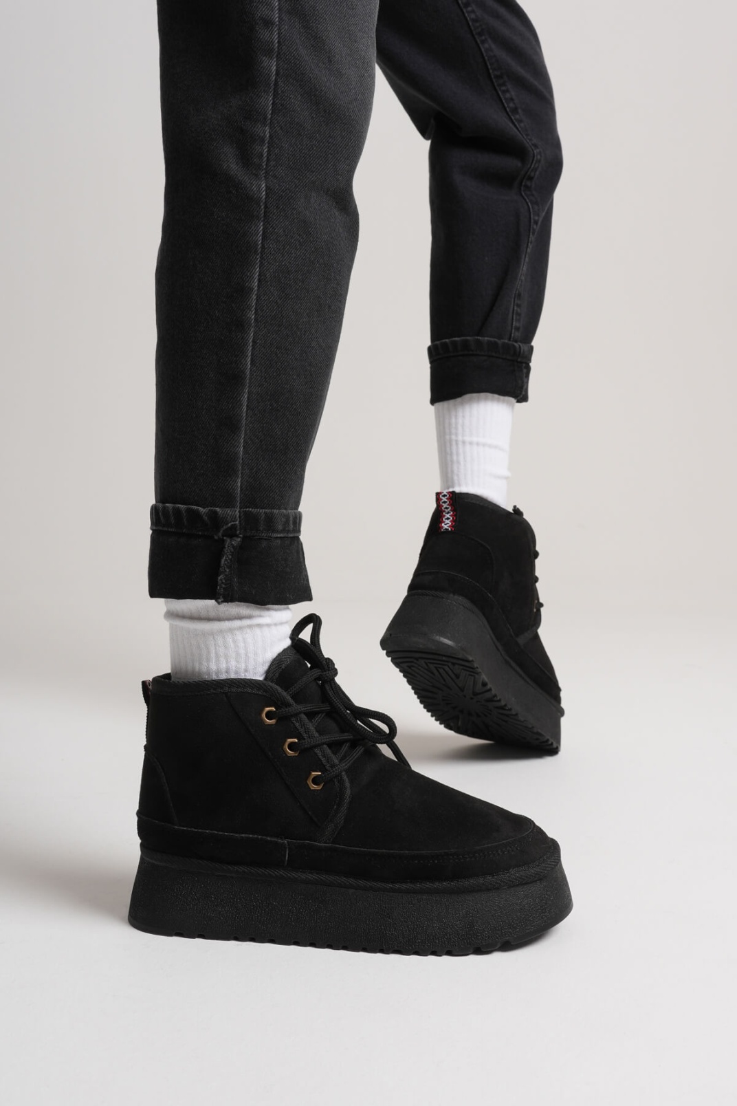 Kadın Siyah Kışlık İçi Kürklü Kalın Taban Bot TR04MK02A