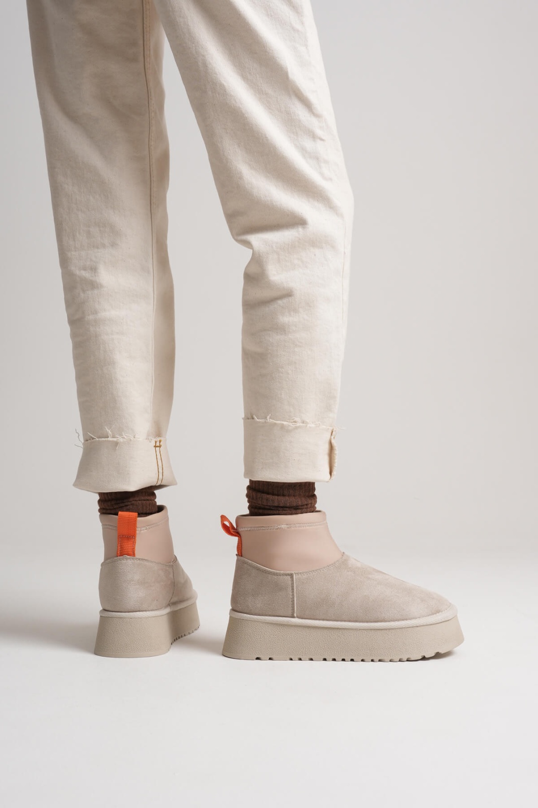 Kadın Bej Kışlık İçi Kürklü Kalın Taban Bot TR04MK04B