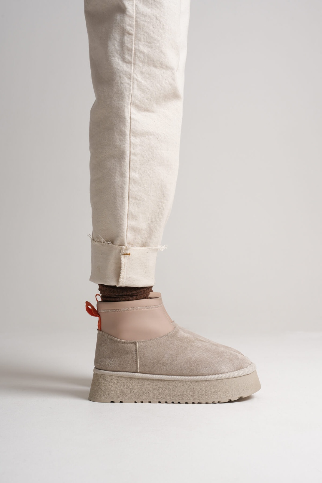 Kadın Bej Kışlık İçi Kürklü Kalın Taban Bot TR04MK04B