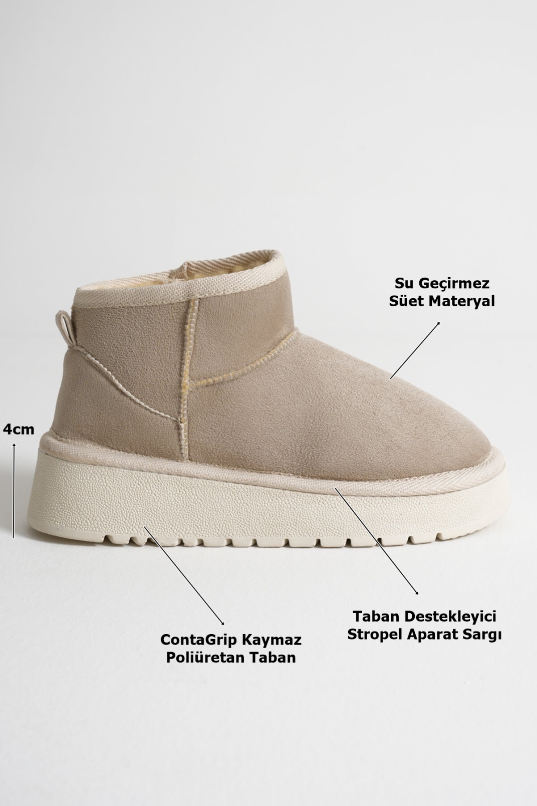 Kadın Bej Kışlık Kürklü Bot TR14MK03B