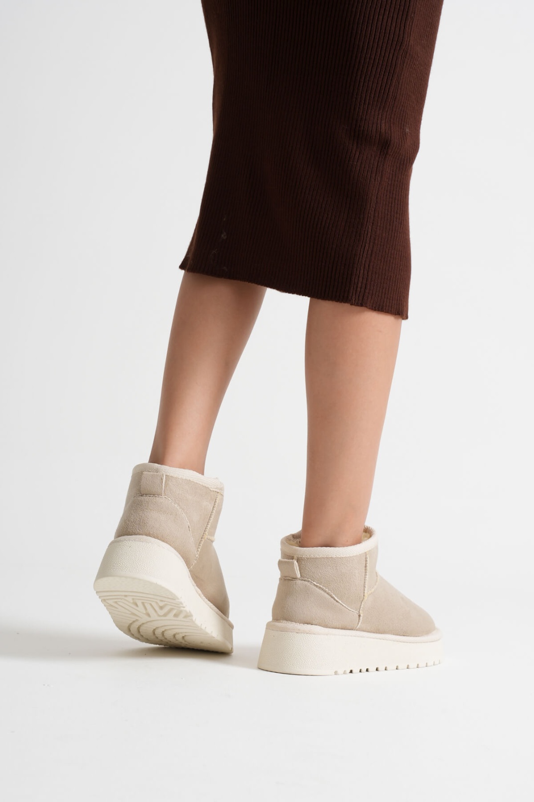 Kadın Bej Kışlık Kürklü Bot TR14MK03B